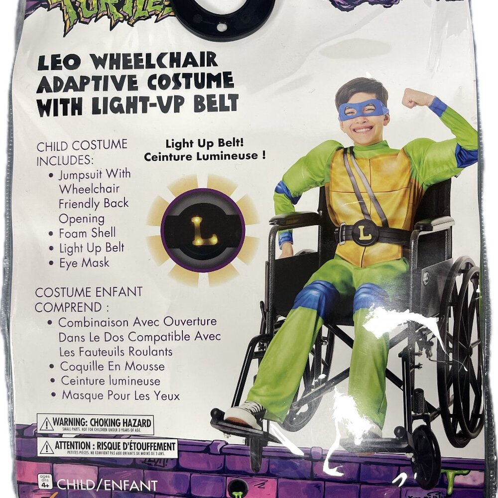 Boys TMNT Leo Leonardo Muscle Jumpsuit Costume Wheelchair Adaptive SMALL NEW